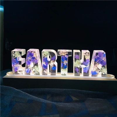 Alphabet-Custom Eternal Flower LED Night Light USB Letter Led Dried Decorative Lamp for Lover Wife Girlfriend (10 Letters)
