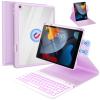 BLUTLOTUS Case for iPad 9th/8th/7th Generation with Keyboard 10.2 Inch,360 Rotatable Magnetic Keyboard Case,Pencil Holder&Grooves Design,7 Color Backlit Detachable Wireless Keyboard(Purple) view 1