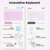 BLUTLOTUS Case for iPad 9th/8th/7th Generation with Keyboard 10.2 Inch,360 Rotatable Magnetic Keyboard Case,Pencil Holder&Grooves Design,7 Color Backlit Detachable Wireless Keyboard(Purple) view 3