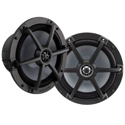 RecPro RV 8.8" Coaxial Water-Resistant Speaker Indoor/Outdoor with RGB LED Lighting (1, Smoke)