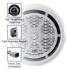 RecPro RV 8.8" Coaxial Water-Resistant Speaker Indoor/Outdoor with RGB LED Lighting (1, Smoke) view 4