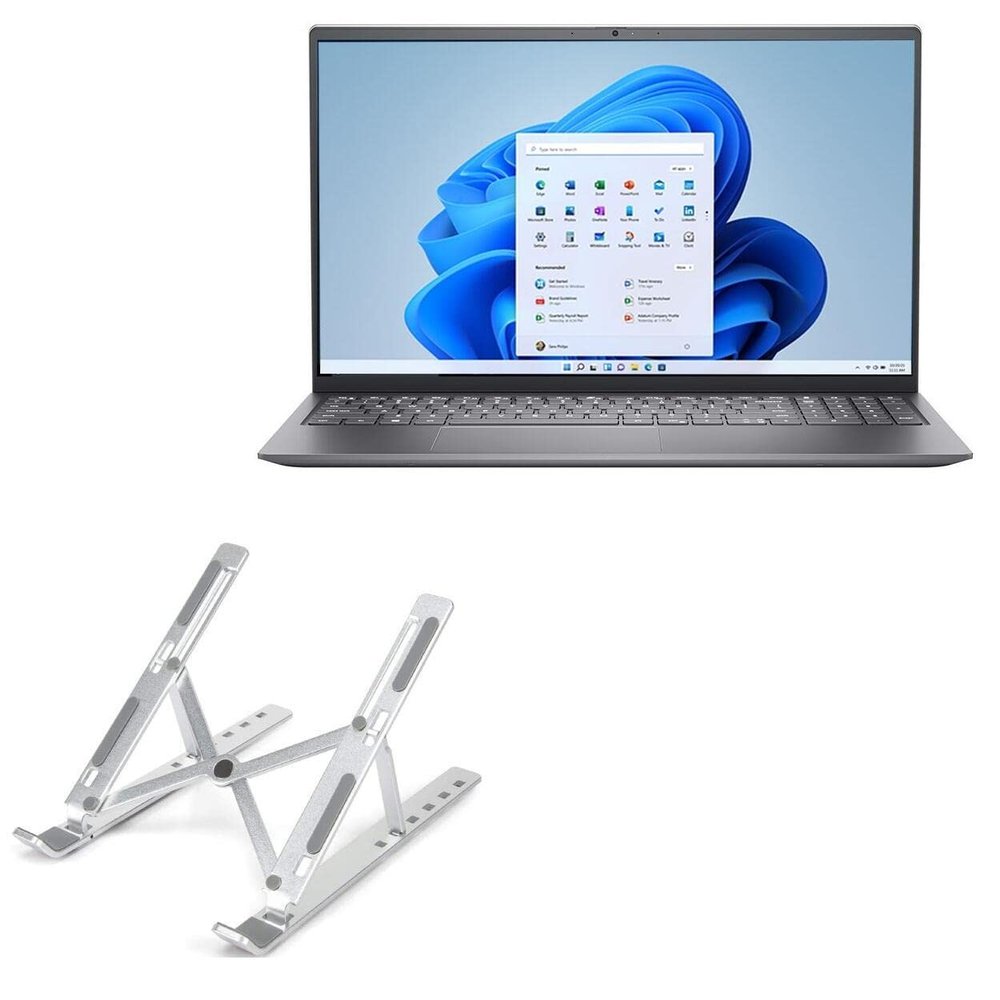 BoxWave Stand and Mount Compatible with Alienware x17 Gaming (R2) - Compact QuickSwitch Stand, Portable Multi Angle Viewing Foldable Riser - Metallic Silver