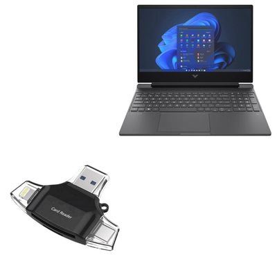 BoxWave Smart Gadget Compatible with HP Victus 15 (15z-fb000) - AllReader SD Card Reader, microSD Card Reader SD Compact USB - Jet Black