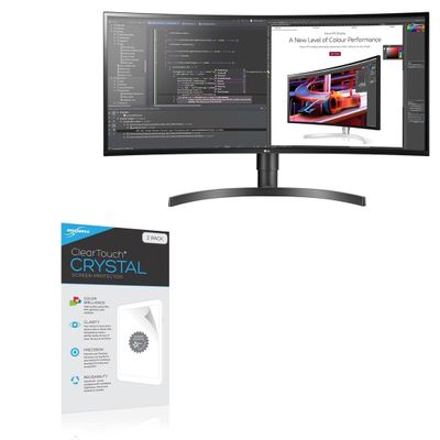 BoxWave Screen Protector Compatible with LG 34 Curved Monitor (34WL85C) - ClearTouch Crystal (2-Pack), HD Film Skin - Shields from Scratches