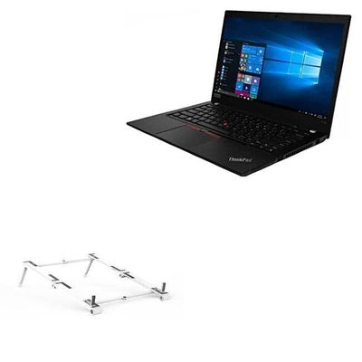 BoxWave Stand and Mount Compatible with Lenovo ThinkPad P14s (20VX) - Pocket Aluminum Stand 3-in-1, Portable Multi Angle Viewing Riser - Metallic Silver