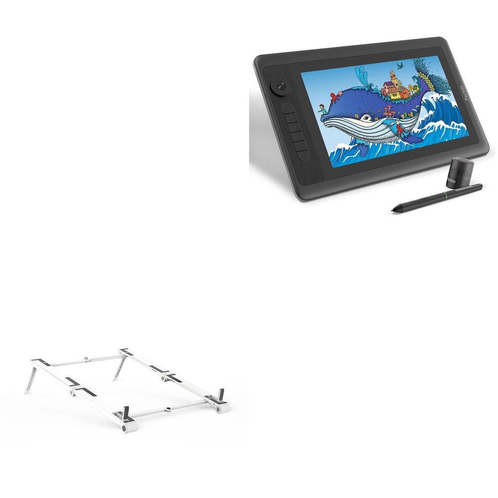 BoxWave Stand and Mount Compatible with Parblo Coast 12 Pro - Pocket Aluminum Stand 3-in-1, Portable Multi Angle Viewing Riser - Metallic Silver