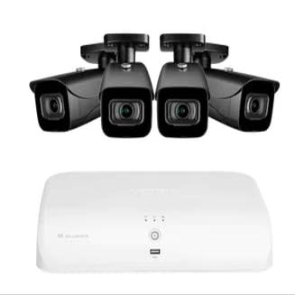 Lorex 4K (8 Camera Capable) 2TB Wired NVR System with 4 Black Bullet Cameras