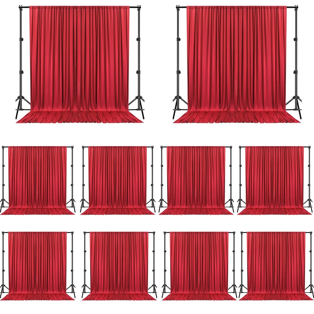 10 Pack 10ft x10ft Seamless Durable Backdrop for Party, Wedding, Baby Shower, Birthday, Graduation, Exhibition Decoration Photography Bridal Shower Drape Photo Booth Home Curtain