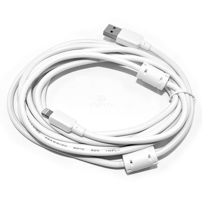 10FT Smartphone Mobile Phone USB Data Cable Charger - White | Compatible with iPhone | High Speed USB Cable | 2.1A