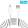 10FT Smartphone Mobile Phone USB Data Cable Charger - White | Compatible with iPhone | High Speed USB Cable | 2.1A view 2