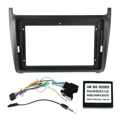 9 inch Car Radio Fascia Panel for Volkswagen VW Polo 2014-17 Stereo Frame Cable