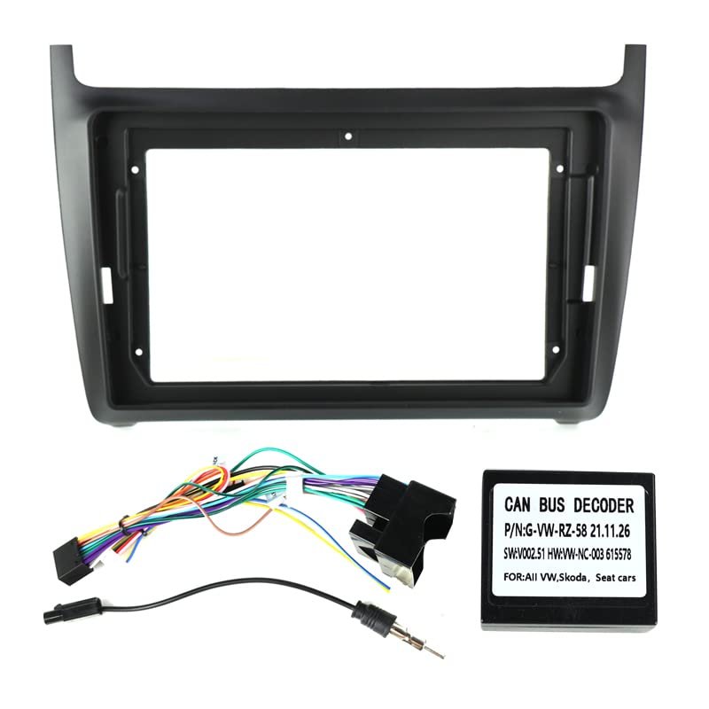 9 inch Car Radio Fascia Panel for Volkswagen VW Polo 2014-17 Stereo Frame Cable