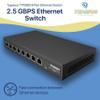2.5GB Switch (8 Port) for Ethernet Network - High Speed 10M/100M/1G/2.5G Gigabit (802.3bz) - Unmanaged Plug & Play Fanless LAN Splitter - Metal Case - Wall Mountable - Tupavco TP1980 view 2