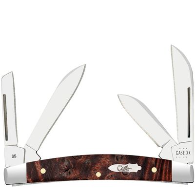 Case XX Small Congress Smooth Brown Maple Burl Wood Pocket Knife CA64069
