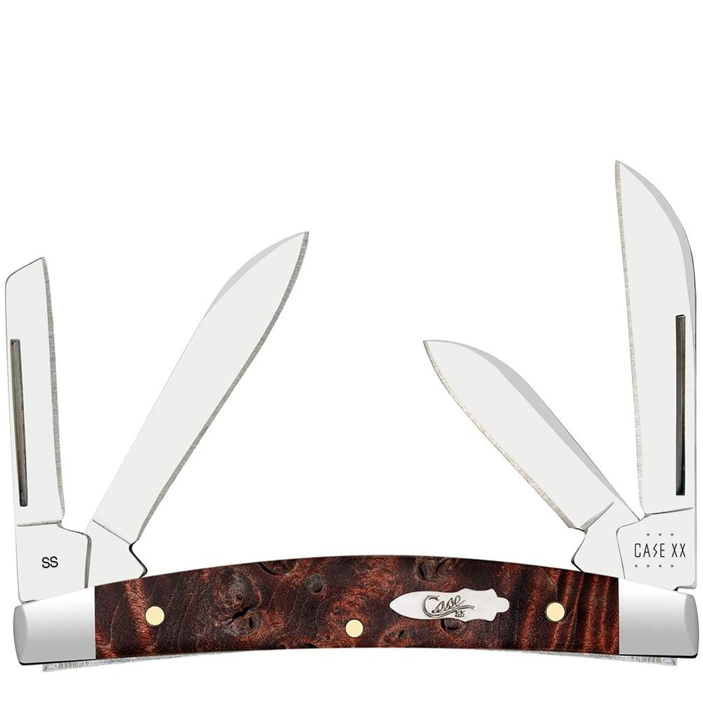 Case XX Small Congress Smooth Brown Maple Burl Wood Pocket Knife CA64069