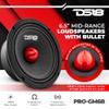 DS18 Car Speakers Bundle 4X PRO-GM6B 6.5" Midrange Speakers + 4X PRO-TWX1/BK Aluminum Super Bullet Tweeters + Amplifier 4 Channels - PRO Loudspeakers Car Audio Component Package view 2