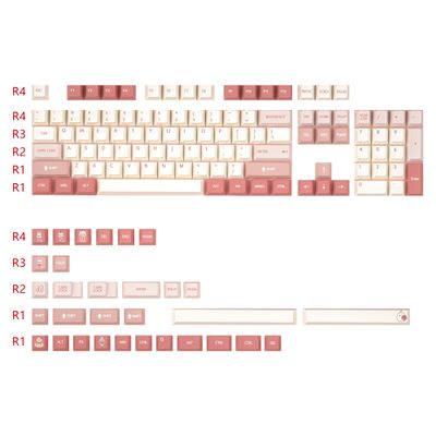 KPREPUBLIC GKs Cherry Profile Summer Peach Dye Sub Keycap Set Thick PBT for Keyboard 87 tkl 104 ansi xd64 bm60 xd68 xd84 BM87 BM65 Pink