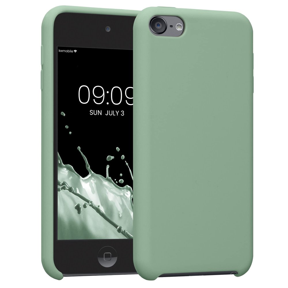 kwmobile TPU Silicone Case Compatible with Apple iPod Touch 6G / 7G (6th and 7th Generation) - Case Soft Flexible Protective Cover - Pottery Green