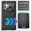ENCASED X-Armor for Samsung S23 Ultra Wallet Case with Card Holder and Camera Cover (S23-Ultra-6.8") Black view 2