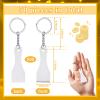 Bucherry 50 Pcs Scratcher Tool Plastic Scraper Tool Keychain Scoop Shape Lotto Scratcher Keyring Gambler Lucky Gift for Tickets Stickers Labels Films Sublimation Multifunction (White) view 2