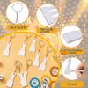 Bucherry 50 Pcs Scratcher Tool Plastic Scraper Tool Keychain Scoop Shape Lotto Scratcher Keyring Gambler Lucky Gift for Tickets Stickers Labels Films Sublimation Multifunction (White) view 3