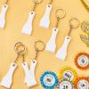 Bucherry 50 Pcs Scratcher Tool Plastic Scraper Tool Keychain Scoop Shape Lotto Scratcher Keyring Gambler Lucky Gift for Tickets Stickers Labels Films Sublimation Multifunction (White) view 4