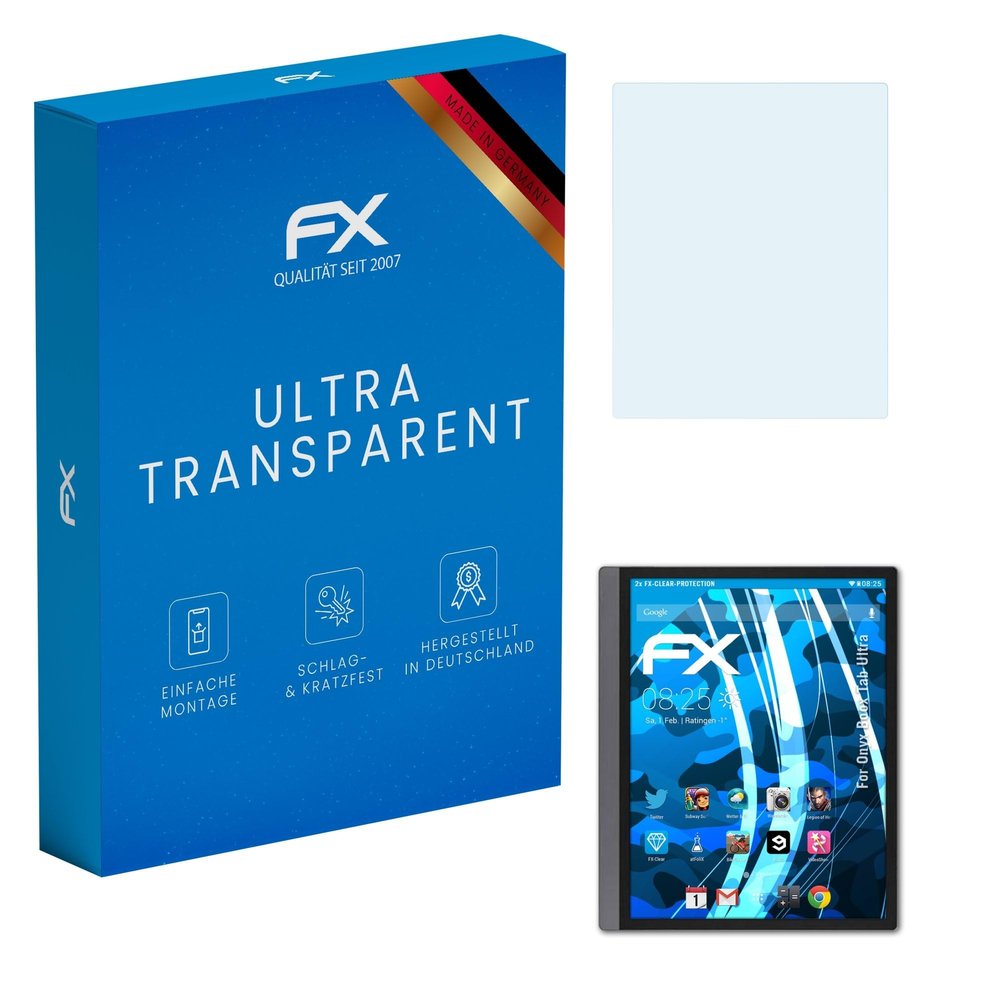 atFoliX Screen Protection Film compatible with Onyx Boox Tab Ultra Screen Protector, ultra-clear FX Protective Film (2X)