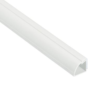 D-Line 15.7" White Quarter Round Cable Raceway, Corner Cord Cover, Self-Adhesive Floor Molding with Wire Channel, Baseboard Cable Hider - 0.87" (W) x 0.87" (H) x 15.7-inch Length - White