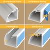 D-Line 15.7" White Quarter Round Cable Raceway, Corner Cord Cover, Self-Adhesive Floor Molding with Wire Channel, Baseboard Cable Hider - 0.87" (W) x 0.87" (H) x 15.7-inch Length - White view 2