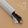 D-Line 15.7" White Quarter Round Cable Raceway, Corner Cord Cover, Self-Adhesive Floor Molding with Wire Channel, Baseboard Cable Hider - 0.87" (W) x 0.87" (H) x 15.7-inch Length - White view 3
