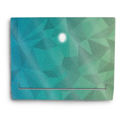 MightySkins Glossy Glitter Skin Compatible With Alienware X14 (2022) Full Wrap Kit - Blue Green Polygon | Protective, Durable High-Gloss Glitter Finish | Easy To Apply & Change Style | Made in the USA