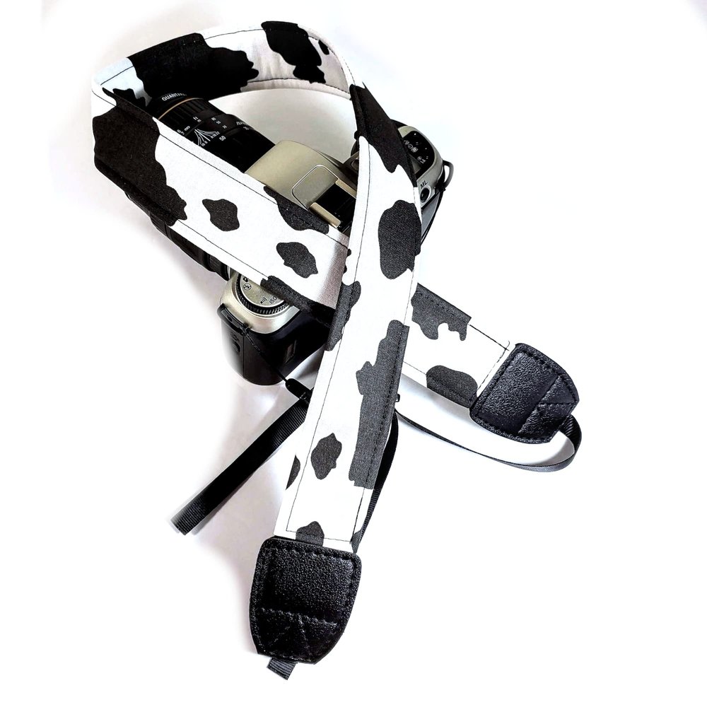Cow Print Camera Strap, Black and White Cow Camera StrapUniversal DSLR Neck & Shoulder Strap, Photography Accessory, Gift for Men & Women