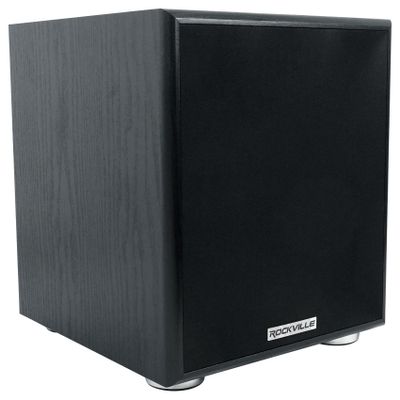 Rockville Rock Shaker 6.5 Black 200W Peak/100W RMS Powered Home Theater Subwoofer, Class-D, Adjustable Crossover, 20Hz-200Hz, Compact Design, for Movies and Music