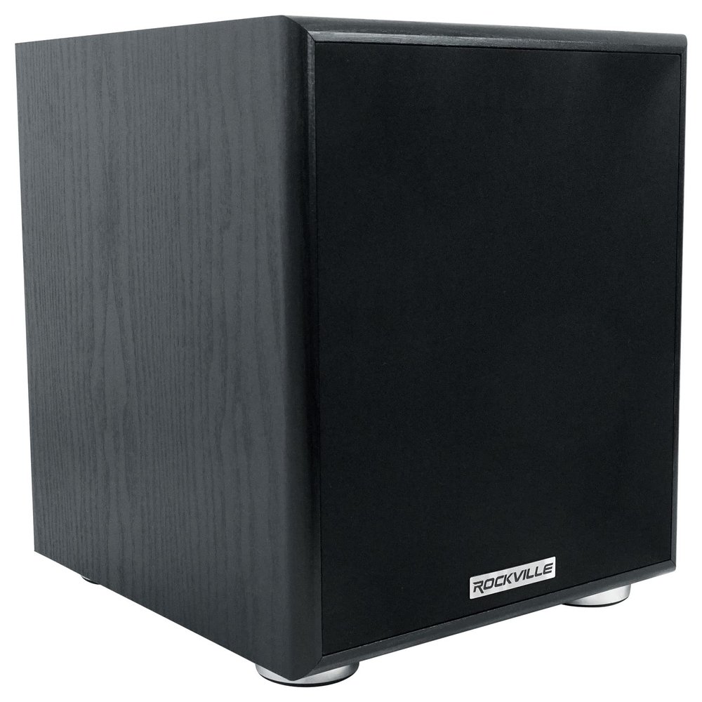 Rockville Rock Shaker 6.5 Black 200W Peak/100W RMS Powered Home Theater Subwoofer, Class-D, Adjustable Crossover, 20Hz-200Hz, Compact Design, for Movies and Music