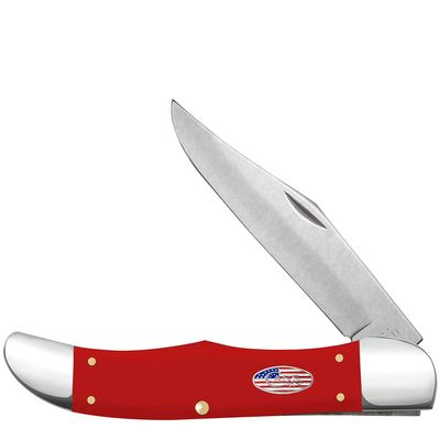 Case XX WR POCKET KNIFE FOLDING HUNTER - AMERICAN WORKMAN CS - SMOOTH RED SYNTHETIC, ITEM 73928, LENGTH CLOSED 4 1/4 INCH (4165 CS)