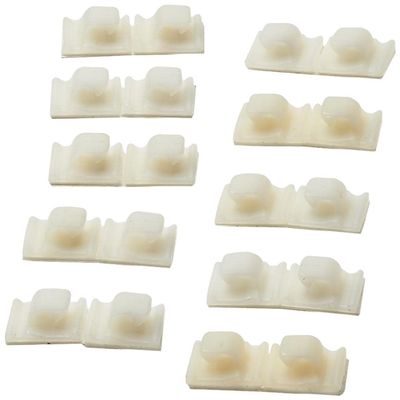 Tresco L-WCLP-1 Wire Management Adhesive Clips (10 pcs) - White