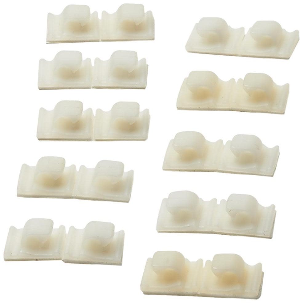 Tresco L-WCLP-1 Wire Management Adhesive Clips (10 pcs) - White
