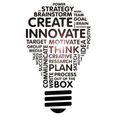 Create Innovate Office Wall Dcor Inspirational Stem Window Classroom Wall Decal School Art Business Motivational Sticker Science Light Bulb Teacher Gift(ig5071) (XL 40 in X 70 in, Orange)