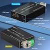 Throncom Mini 4K HDMI Fiber Extender - HDMI to Fiber Converter, 4K Video Optical Transceiver Up to 20km Over Single-Mode Optical with External Stereo Audio and RS232 view 2