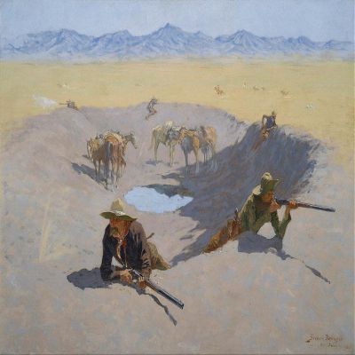 Fight for the Waterhole : Frederic Remington : 1903: Archival Quality Art Print