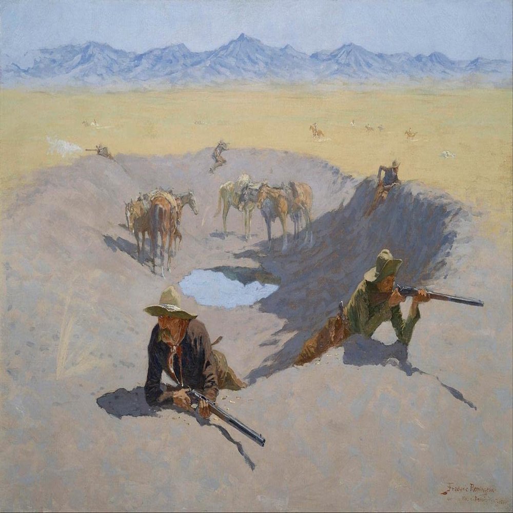 Fight for the Waterhole : Frederic Remington : 1903: Archival Quality Art Print
