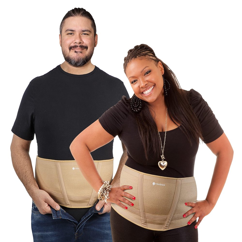 Movibrace Abdominal Belt for Hanging Belly, Weak Abdominal and Lower Back Muscles (Large)