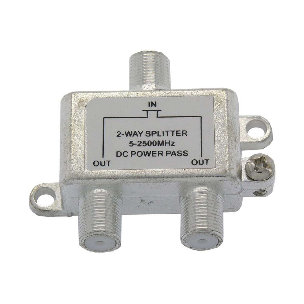 Cable Central LLC (20 Pack) 2Way 2.5GHz Satellite TV Signal Splitter DC Power Pass