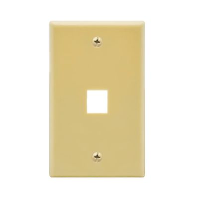 Cable Central LLC (20 Pack) 1Port Keystone Wallplate Ivory Smooth Face
