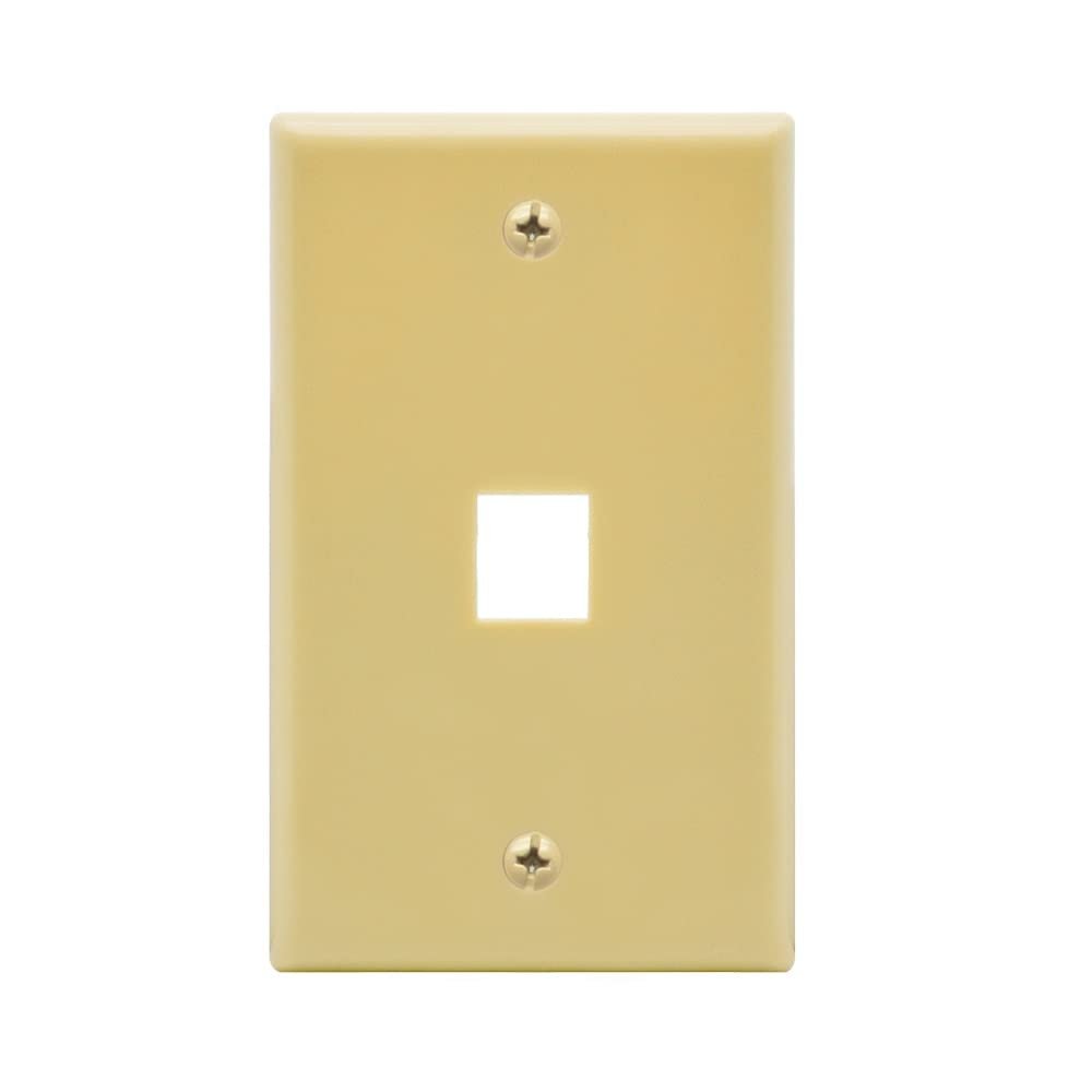 Cable Central LLC (20 Pack) 1Port Keystone Wallplate Ivory Smooth Face
