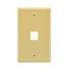 Cable Central LLC (20 Pack) 1Port Keystone Wallplate Ivory Smooth Face view 1