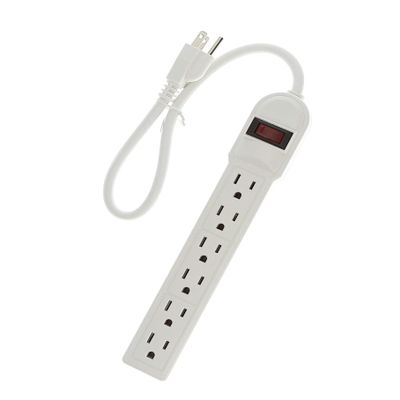 Cable Central LLC (50 Pack) 1.5 Ft 6-Outlet Surge Protector 14AWG/3 15A, 90J - 1.5 Feet