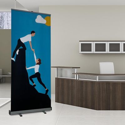 4U Media&Displays 2 UNIT(2 in 1 Box) 33.5"x80" Standard Retractable Banner Stand with Carrying padded Canvas Bag (Stand Only) (33.5"x80"/2 PACK)