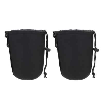 Milisten Camera Lens Carrying Pouch 2pcs Protector Bag Storage Draw Small Pouch Dslr Lens L Thermal Bags Camera Flexible Black Case Neoprene Size Insulation for Shockproof Container