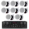 Technical Pro Home Theater System Kit with 1000 Watts 4-Chanel Bluetooth Receiver & 8 Qty 6.5" 200 Watts in-Wall in-Ceiling Speakers of 2-Way Stereo Sound with Woofer/Tweeter, Flush Design view 1